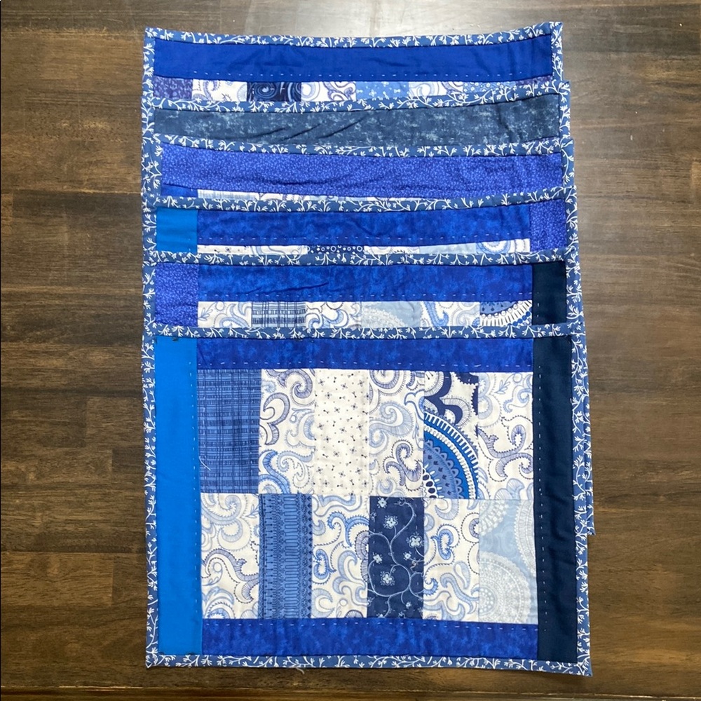 Placemats Blue Patchwork Quilted Placemats